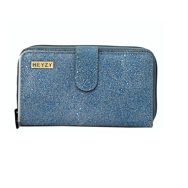 Heyzy Blue Dotted Clutch