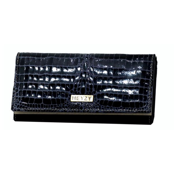 Heyzy Croco Blue Clutch