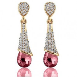 Pink Zircon Drop Earrings