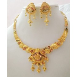 Trendy Ethnic Gold Plated Necklace Set, Occasion : Engagement, Gift, Party, Wedding