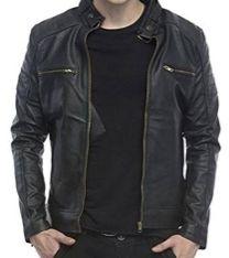 Plain leather jacket, Technics : Handloom