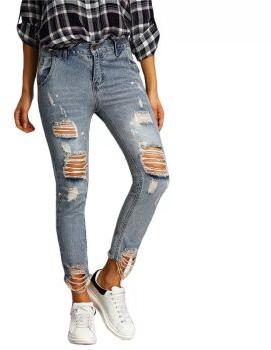 Denim Ladies Distressed Jeans, Feature : Easily Washable