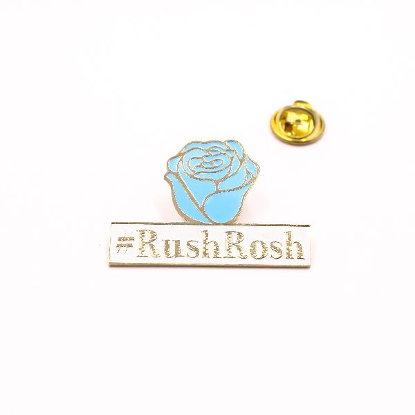 Oval Rush Rosh Customized Lapel Pin, for Clothing, Pattern : Printed