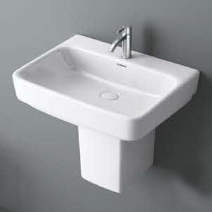 Rectangular Polished Ceramic Wall Hung Wash Basin, for Home, Hotel, Office, Style : Modern