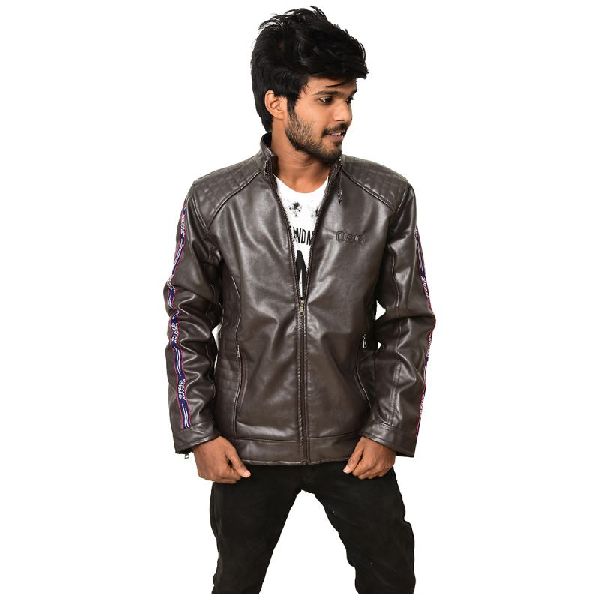 Men\'s Classic Leather Jacket - Brown