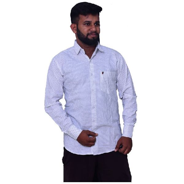 Men's Dot Printed Regular Fit Shirt