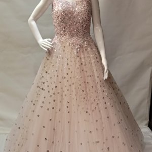 Milky Pink Tikki Work Gown