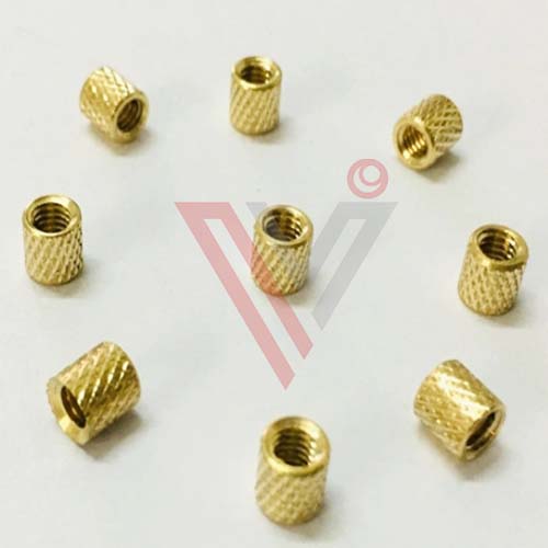Polished Brass Cross Knurling Inserts, for Electrical Fittings, Shape : Round