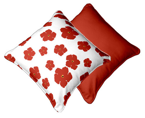 Cotton Designer Cushion, Color : Red