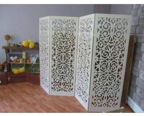 Wooden Carving Partition Board, Color : White