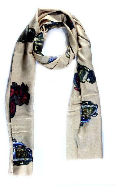 Silk Beige Printed Stole, Occasion : Casual Wear