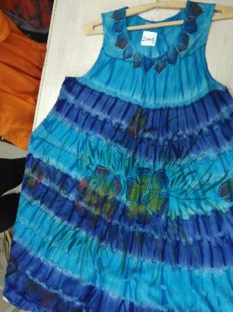 Ladies Rayon Blue Dress