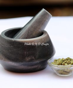 Small Marble Mortar and Pestle, Color : Black