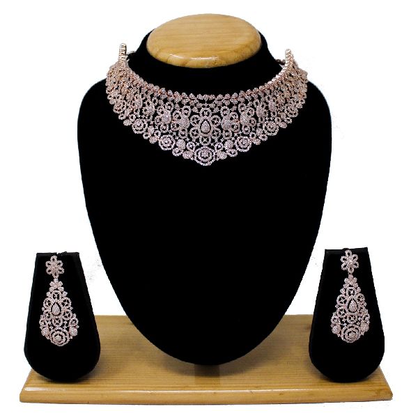 Cz diamond hot sale necklace set