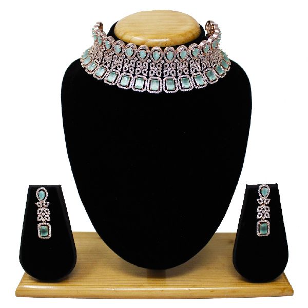 American Diamond (CZ) Necklace Set, Gender : Female