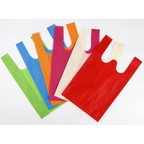 W Cut Non Woven Carry Bags, for Goods Packaging, Shopping, Pattern : Plain