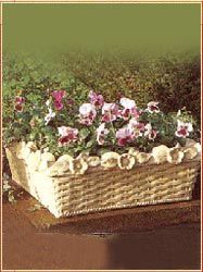 Rectangle Wood Flowered Basket, Color : Brown