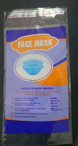 Face Mask Packaging Poly Bag, Color : Plain, Printed