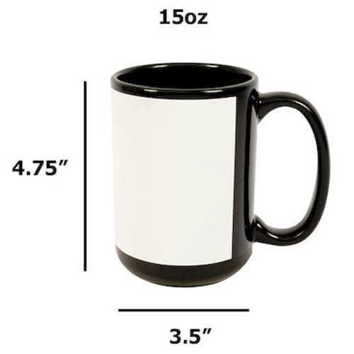 Sublimation Black Patch Mug 15oz Buy 15oz sublimation black patch mug ...
