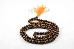 Arihant Crystal Glass Rosary mala beads, Color : Yellow-Golden to Brown