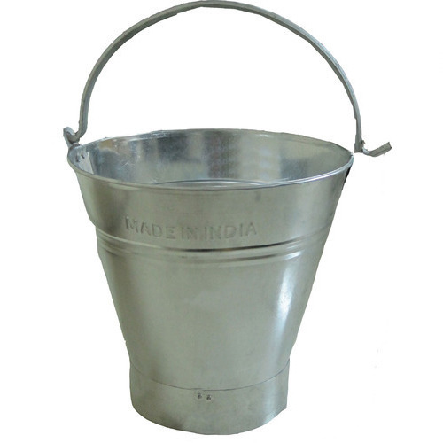 Non Polished Galvanized Iron Buckets, Shape : Round