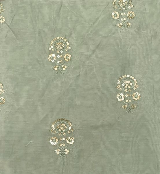 Chanderi  Silk Fabric with work