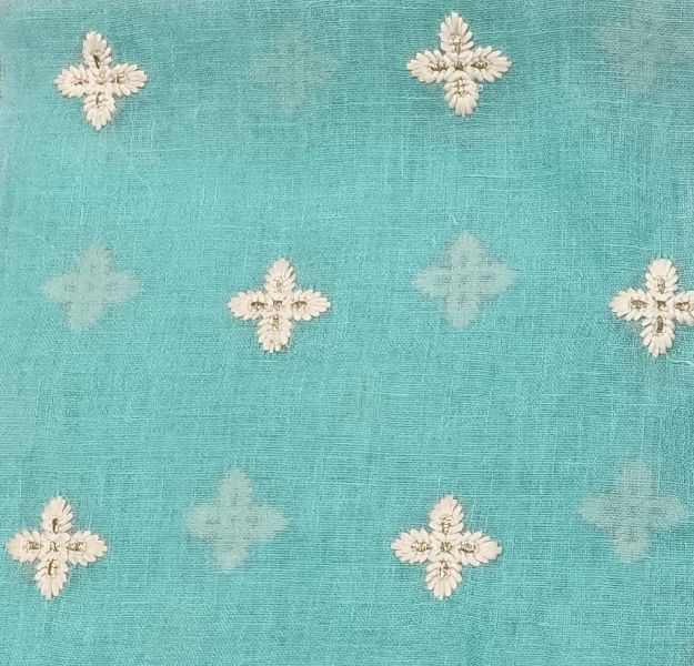 Cotton Linen Fabric with Work