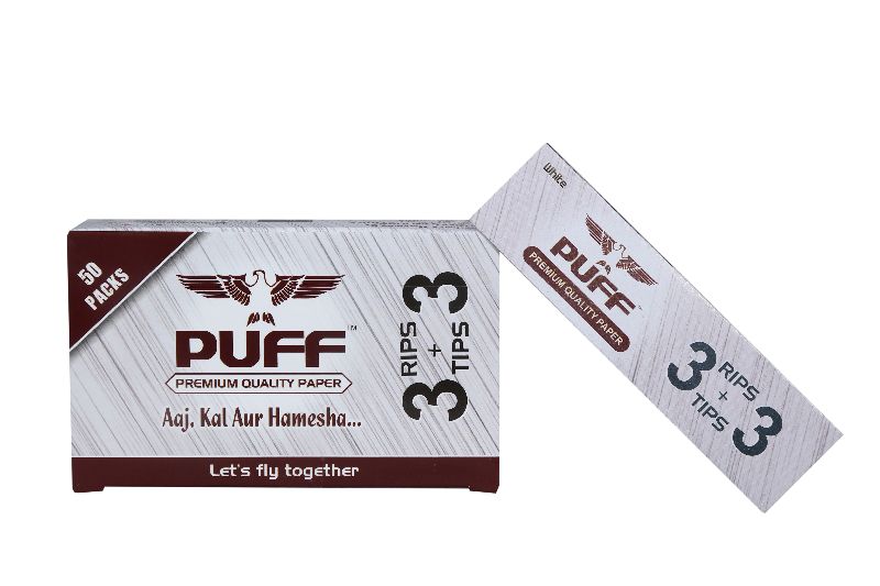 Puff Rolling Papers (Bleached) (3+3), for Smoking, Feature : Slow Burn