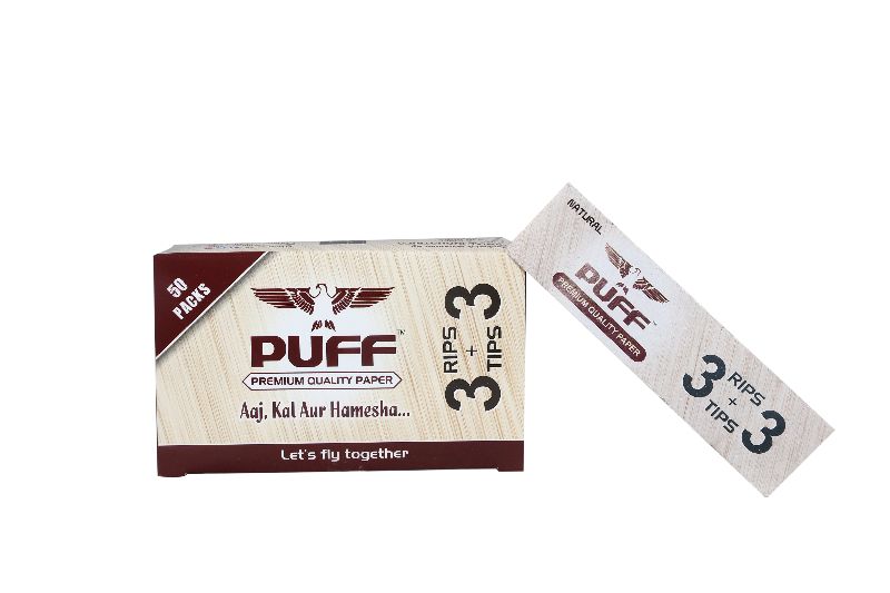 Puff Rolling Papers (Natural) (3+3), for Smoking, Feature : Slow Burn