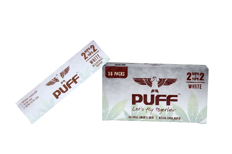 Puff Rolling Papers (Bleached) (2+2), for Smoking, Feature : Slow Burn