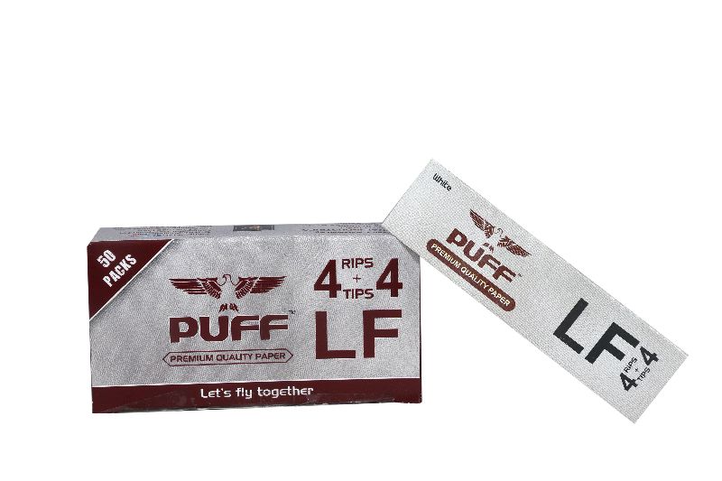 Puff Rolling Papers (Bleached) (4+4), for Smoking, Feature : Slow Burn