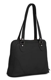 Ladies Black Leather Shoulder Bag, Pattern : Plain