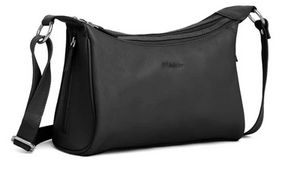 Ladies Black Leather Sling Bag, Technics : Machine Made
