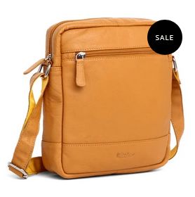 Ladies Yellow Leather Crossbody Bag