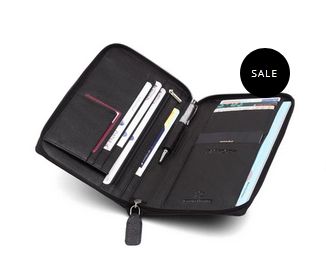 Mens Black Leather Passport Holder