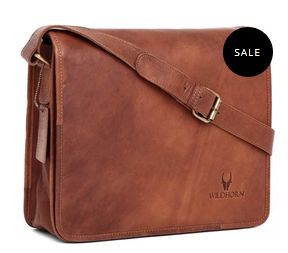 Mens Tan Brown Leather Messanger Bag, Size : Standard