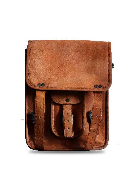SB-003 Leather Bag, for Colleges, Pattern : Plain, Plain
