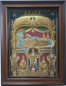 Polished Acrylic Embossed Antique Tanjore Painting, Style : Landscape