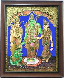 Polished Acrylic Ramar Pattabishegam Tanjore Painting, Style : Abstract