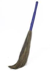 Plastic handle grass broom, Color : Brown, Blue