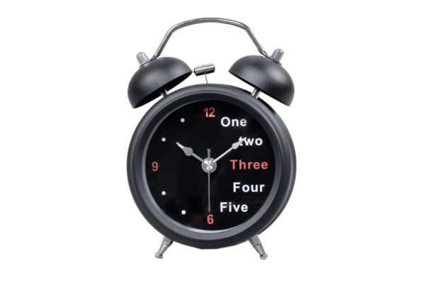 Plastic Black Alarm Clock, Size : Standard