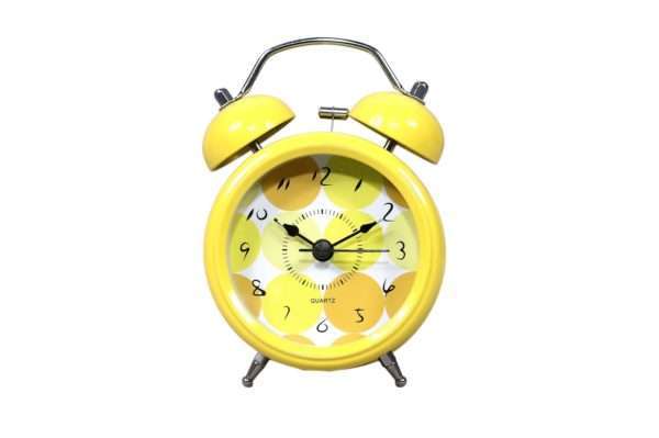 Plastic Yellow Alarm Clock, Size : Standard