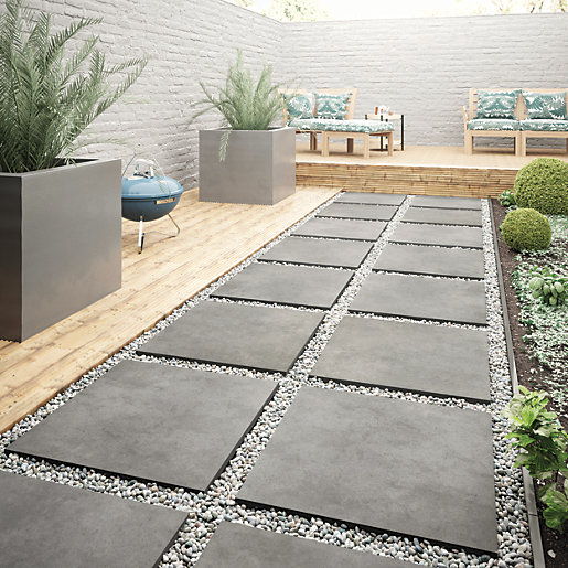 Grey Outdoor Porcelain Floor Tiles At, Garden Floor Tiles