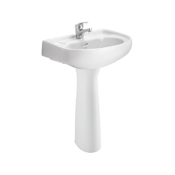 Polished Ceramic Pedestal Wash Basin, for Home, Hotel, Restaurant, Style : Modern