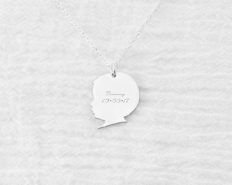 Silhouette Necklace Baby Silhouette Child Silhouette Silhouette Jewelry