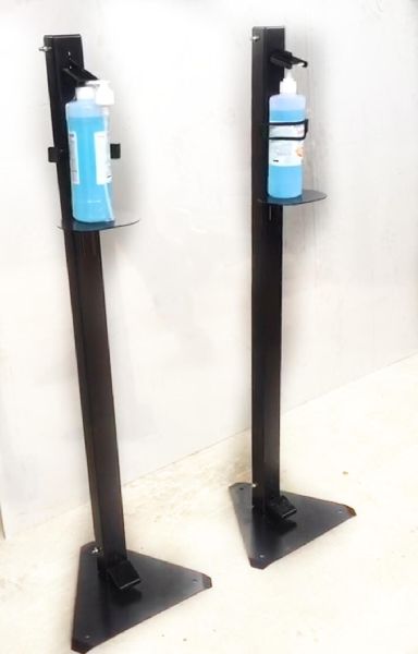 Metal Jeyaa Hand Sanitizer Stand, for Home, Hotel, Office, Restaurant, School, Capacity : 500-600ml