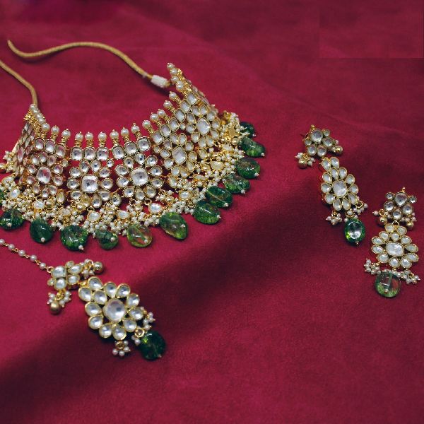 Pachi kundan choker necklace set, Style : Antique