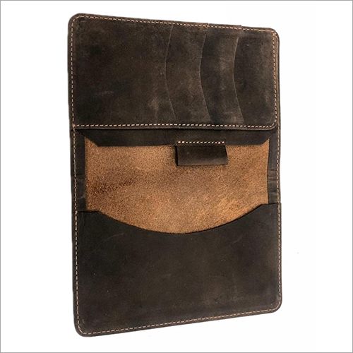 Rectengular Leather Passport Holde, Color : Brown