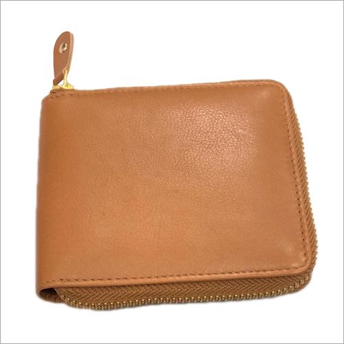 Plain men leather wallet, Color : Brown