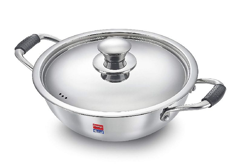 Polished Stainless Steel Kadai, for Home, Hotel, Restaurant, Feature